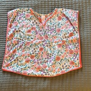 Cat & Jack Floral Kids Swim Coverup - Pink, Orange, Purple